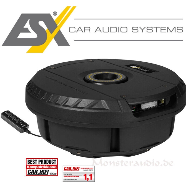 ESX V1100A 28cm Aktivsubwoofer für Reserveradmulde 300 Watt V-1100A